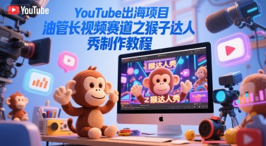 YouTube出海项目，油管长视频赛道之猴子达人秀制作教程