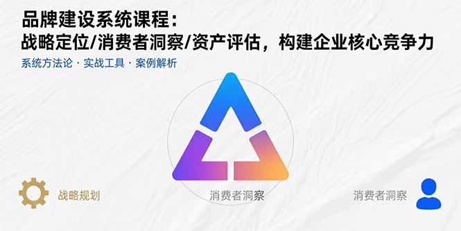 品牌建设系统课程：战略定位/消费者洞察/资产评估，构建企业核心竞争力
