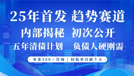 2025年首次公开，真正的事业型赛道，客咨不断，单月轻松破W