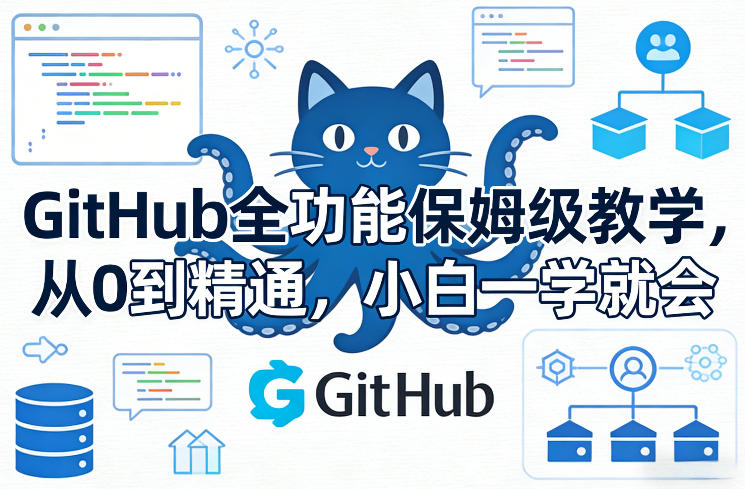 GitHub全功能保姆级教学，从0到精通，小白一学就会