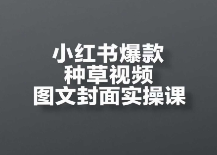 小红书爆款种草视频图文封面实操课，​开店、选品、引流、变现全流程