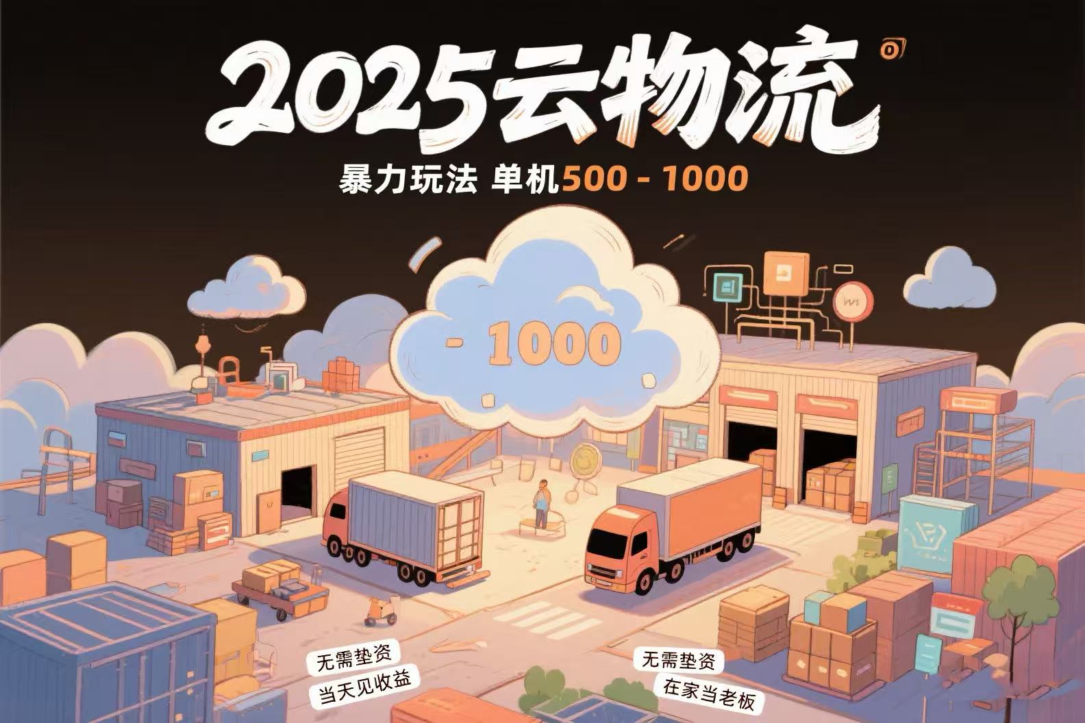 云物流赚差价，项目纯利润500~1000，无需垫资，当天到账。不需要有车，…