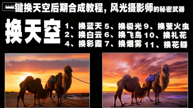 一键换天空后期合成教程，风光摄影师的秘密武器