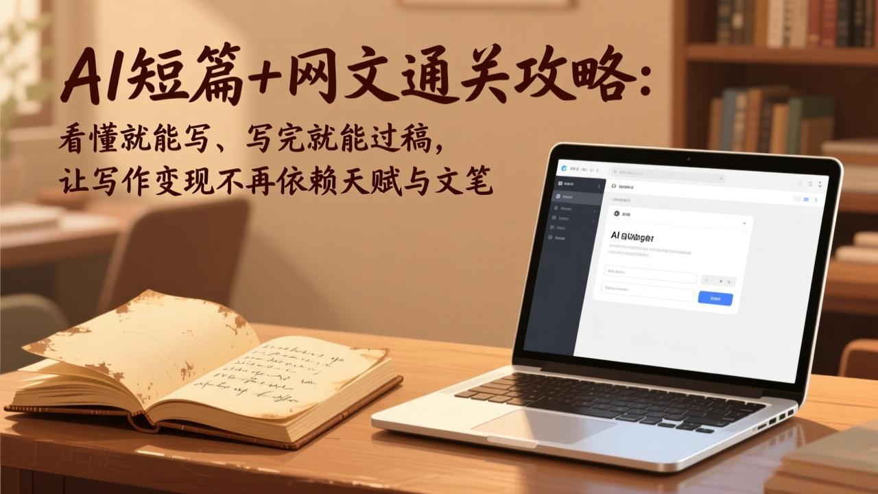 AI短篇+网文通关攻略：看懂就能写、写完就能过稿，让写作变现不再依赖天赋与文笔