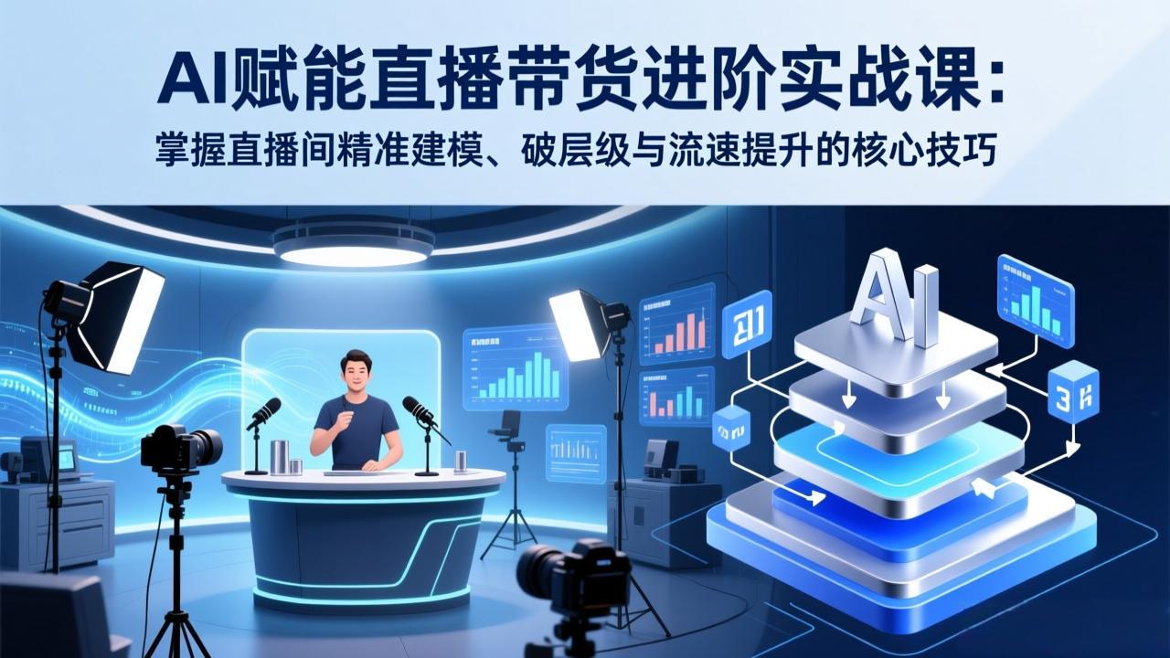 AI赋能直播带货进阶实战课：掌握直播间精准建模、破层级与流速提升的核心技巧