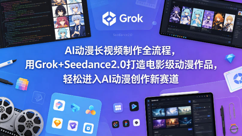 AI动漫长视频制作全流程，用Grok+Seedance2.0打造电影级动漫作品，轻松进入AI动漫创作新赛道