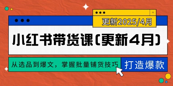 小红书带货课(更新4月