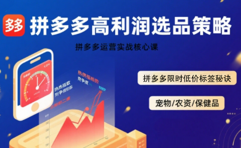 久号老师·拼多多选品暴利技术实战课