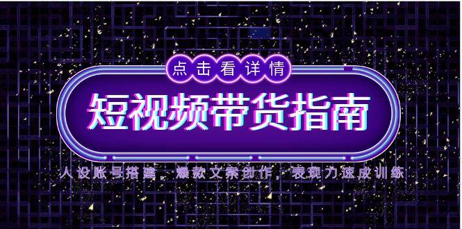 2025短视频带货指南，人设账号搭建，爆款文案创作，表现力速成训练