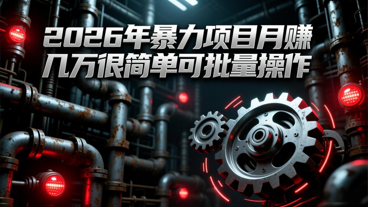 2026年暴力项目月赚几万很简单可批量操作，成本低，利润大