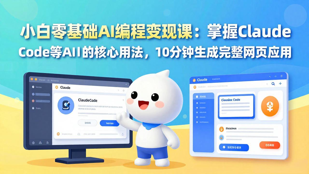 小白零基础AI编程变现课：掌握Claude Code等AI工具的核心用法，10分钟生成完整网页应用